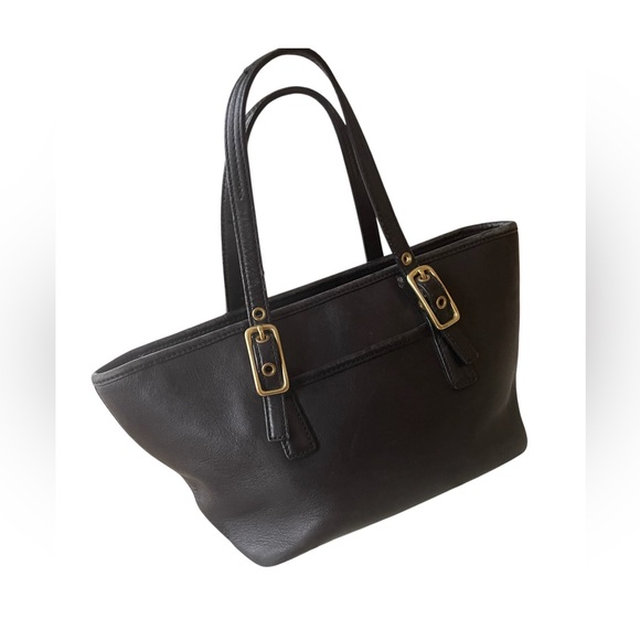 Coach Handbags - Vintage Coach 9846 Black Leather Legacy West Mini Market Purse Small Tote